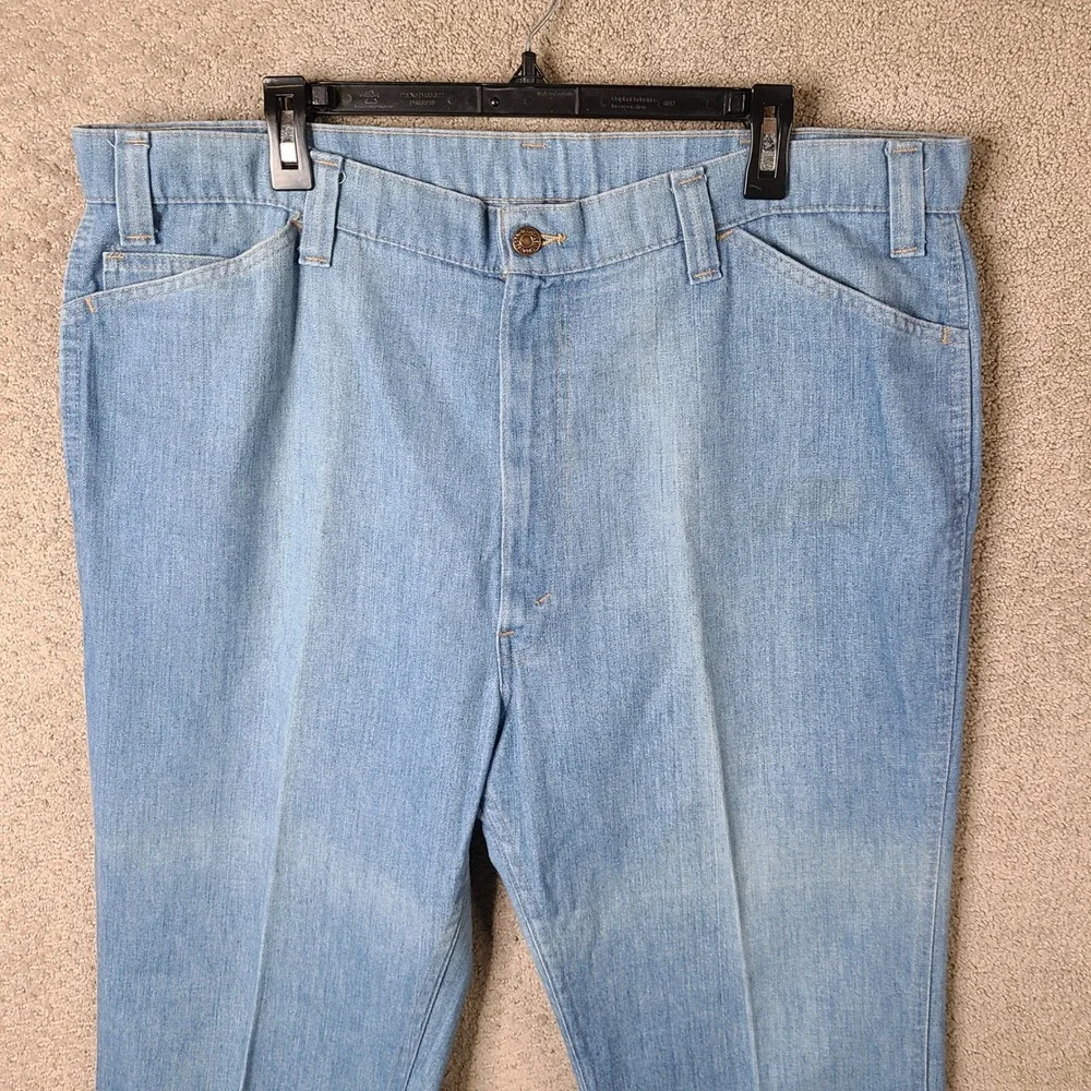 Vintage 70s Levis Jeans Mens‎ 42x32 Blue Light Wash Denim Embroidered 564